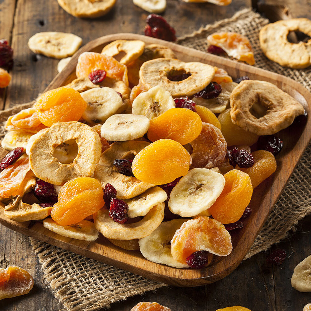 Organic Healthy Assorted Dried Fruit on a Plate